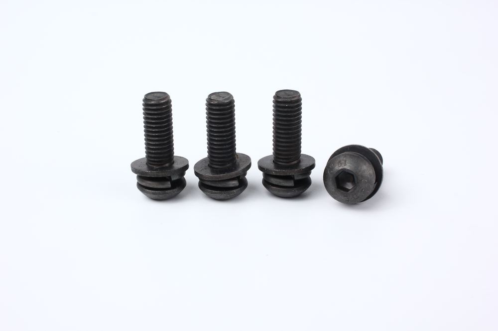 Round cup screws with washer combination